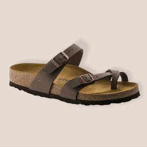 Birkenstock Mayari Birko-Flor Nubuck Brown Leather Sandals